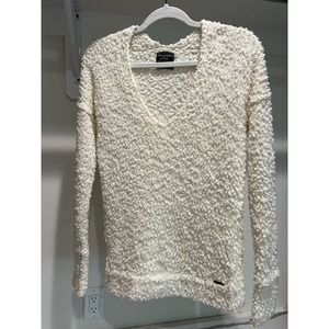 Abercrombie & Fitch Long Sleeve White Fleece Sweater Size‎ XS